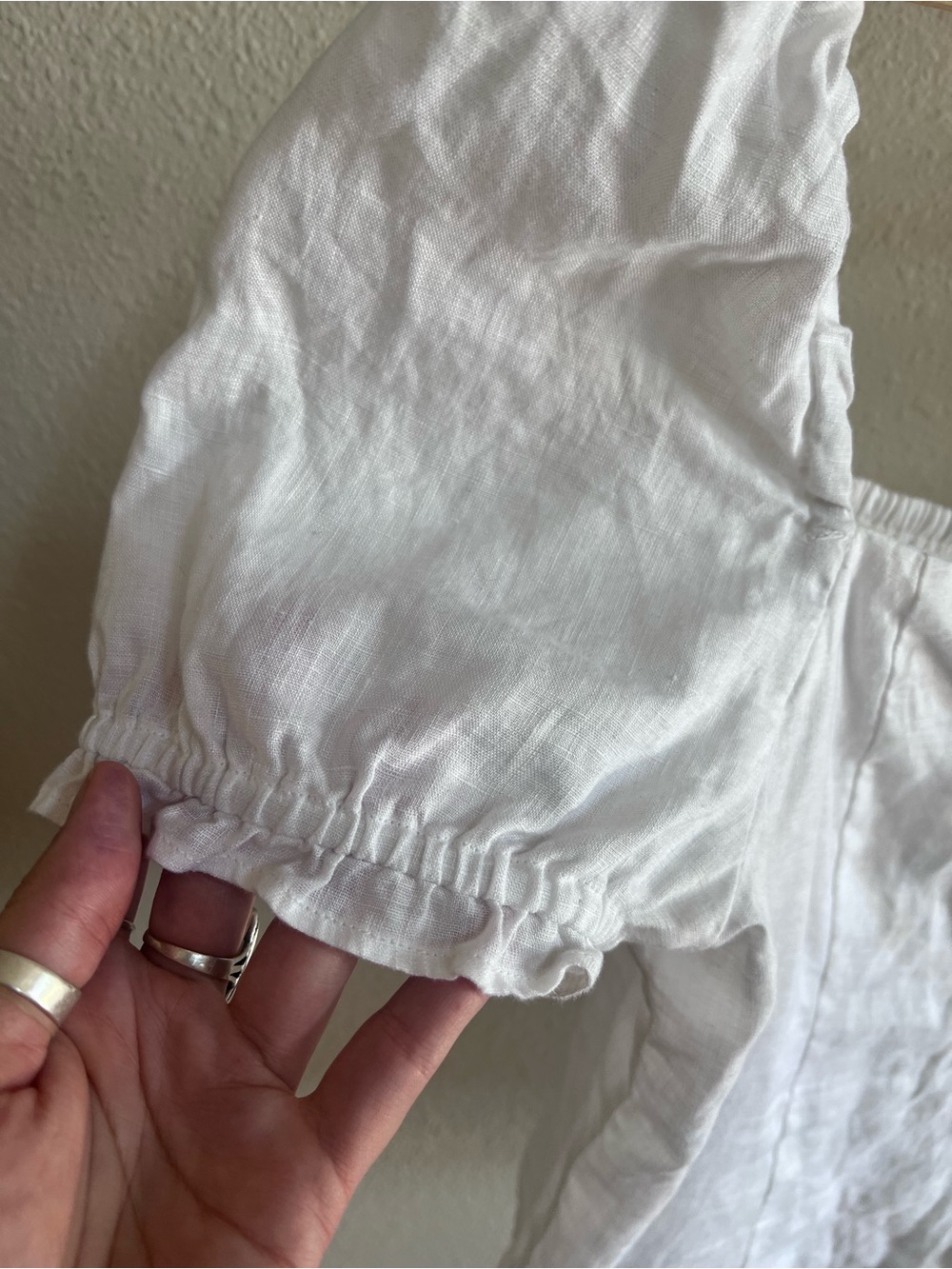 H&M White Puff Sleeve Peasant Top - Picture 5 of 9